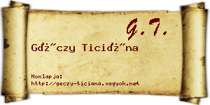 Géczy Ticiána névjegykártya